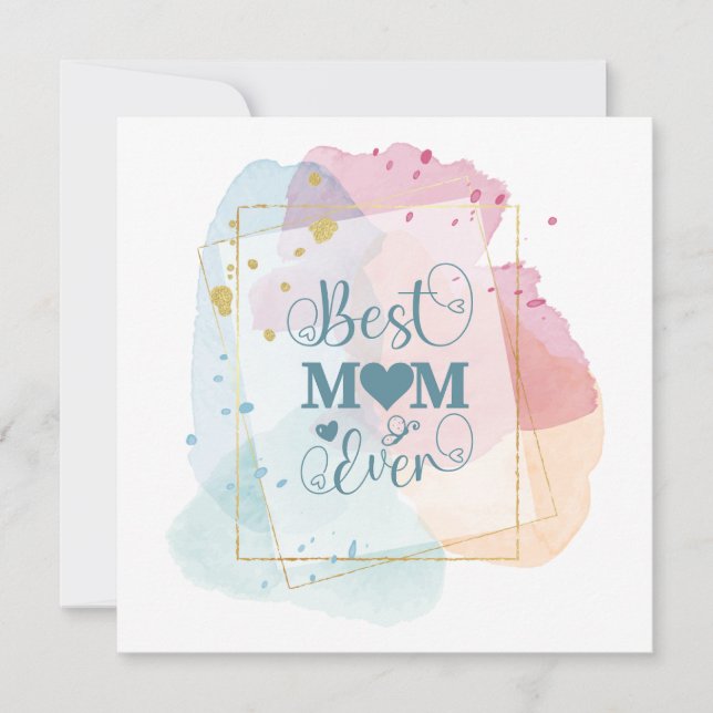 Colorful Pretty Pastel Best Mom Ever (Front)