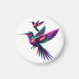 Colorful prism hummingbird magnet