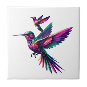 Colorful prism hummingbird tile