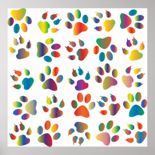 Colorful prismatic rainbow animal poster