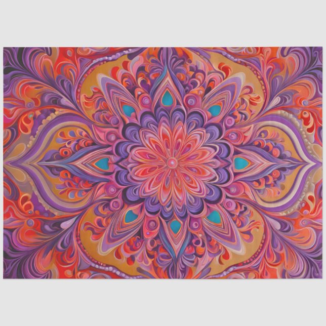 Colorful Psychedelia Airbrush Art Tissue Paper (Front)