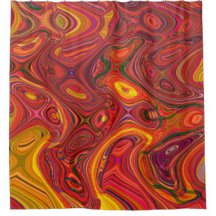 Colorful psychedelic background made of interweavi shower curtain