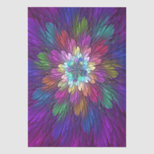Colorful Psychedelic Flower Abstract Fractal Art Tissue Paper