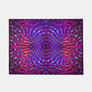 Colorful psychedelic pattern doormat