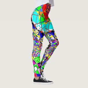 Colorful Psychedelic Shapes   Abstract Leggings