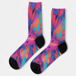Colorful Psychedelic Type Of Colorful Design Socks