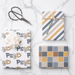 Colorful PsyD Doctor of Psychology Psychologist Wrapping Paper Sheet