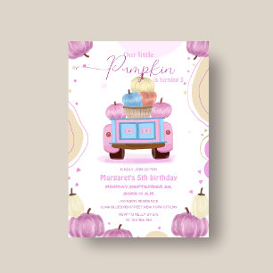 colorful pumpkin elegant kid's birthday Invitation