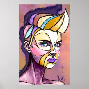 Colorful Punk Woman Poster
