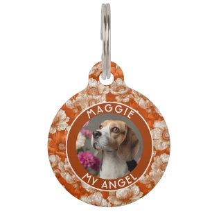 Colorful Puppy Gift Anemone Print Pet Tag