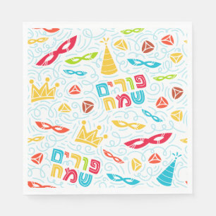 Colorful Purim Party Napkins