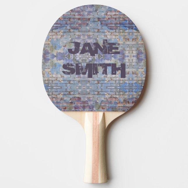 Colorful Purple and Blue Street Art Graffiti Wall Ping Pong Paddle (Front)