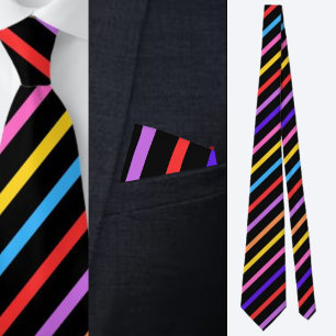 Colorful Purple Stripes Pattern          Tie