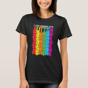 colorful puzzle pieces Autism Awareness love T-Shirt