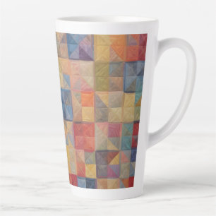 Colorful Quilt pattern Latte Mug