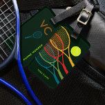 Colorful Racquets personalized Luggage Tag<br><div class="desc">A color design about tennis to identify tennist bags. A luggage tag with a name is important for several practical reasons when traveling. Firstly, it serves as a quick and easy way to identify your luggage among the sea of similar bags at airports, bus stations, or other transportation hubs. This...</div>