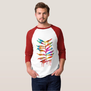 COLORFUL RAINBOW ART LEAVES T-Shirt