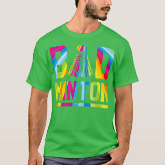 Colorful rainbow badminton gift T T-Shirt