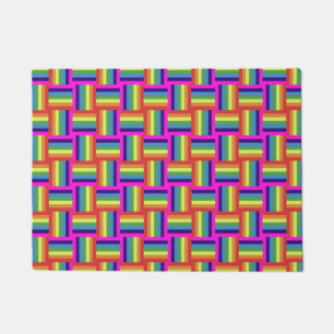 Colorful Rainbow Block Pattern Doormat