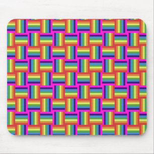Colorful Rainbow Block Pattern Mouse Pad