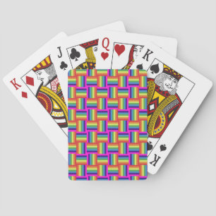 Colorful Rainbow Block Pattern Playing Cards