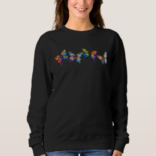 Colorful rainbow butterfly women Monarch butterfly Sweatshirt