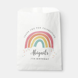 Colorful Rainbow Calligraphy Kids Birthday Favour Bags