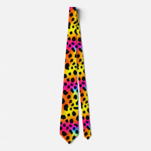 Colorful Rainbow Cheetah Seamless Pattern  Tie