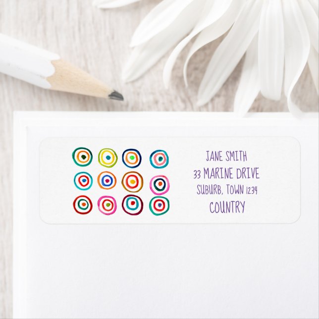 Colorful rainbow circles art watercolor (Insitu)