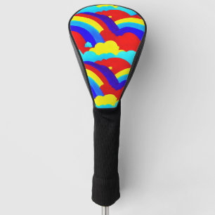 Colorful Rainbow Clouds Kids Pattern Golf Head Cover
