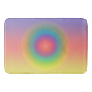 Colorful Rainbow Concentric Circle Space Bath Mat