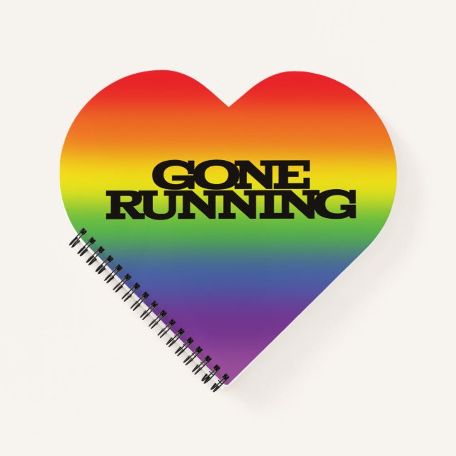 Colorful Rainbow Effect Background Gone Running Notebook (Front)