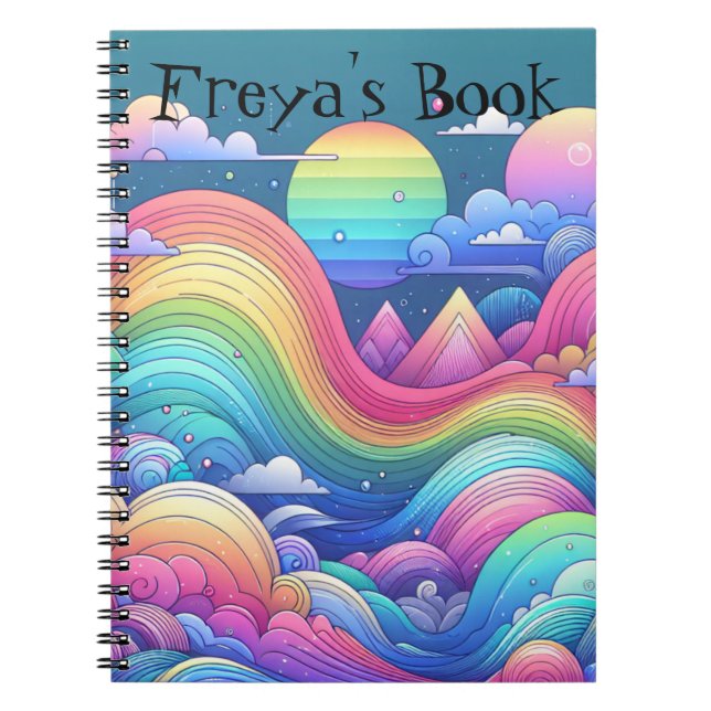 Colorful Rainbow Fantasy Landscape Notebook (Front)