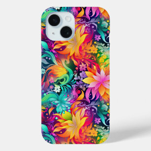 Colorful Rainbow Floral Pattern iPhone Case