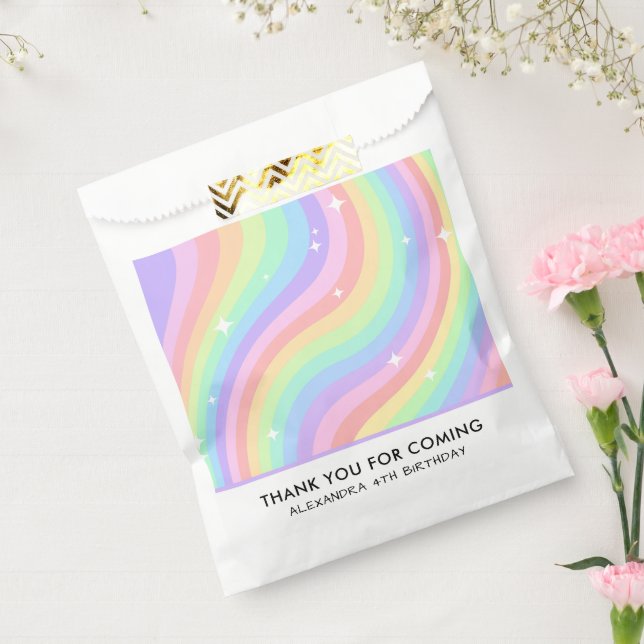 Colorful Rainbow Girl 4th Birthday Favour Bags (Sealed)
