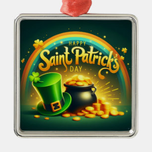Colorful rainbow gold Saint Patrick's Day Metal Tree Decoration