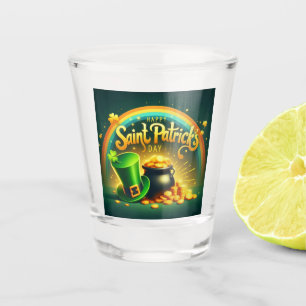 Colorful rainbow gold Saint Patrick's Day Shot Glass