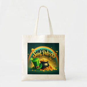Colorful rainbow gold Saint Patrick's Day Tote Bag