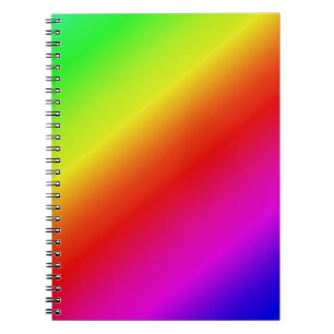 Colorful Rainbow Gradient Diagonal Blend Spiral Notebook