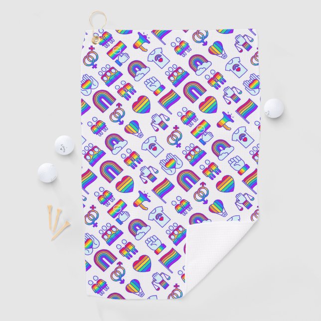 Colorful Rainbow Icon Patterns Golf Towel (InSitu)