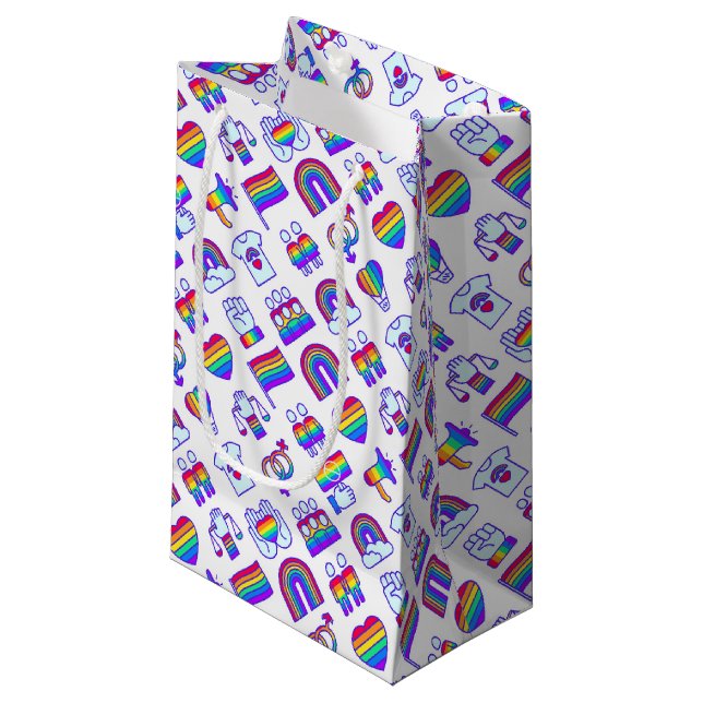Colorful Rainbow Icon Patterns Small Gift Bag (Front Angled)