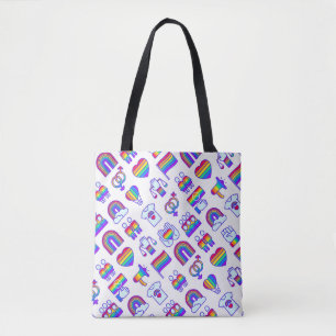 Colorful Rainbow Icon Patterns Tote Bag