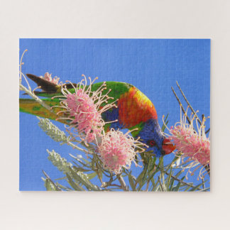 Colorful Rainbow Lorikeet Bird Eating Nectar Jigsaw Puzzle