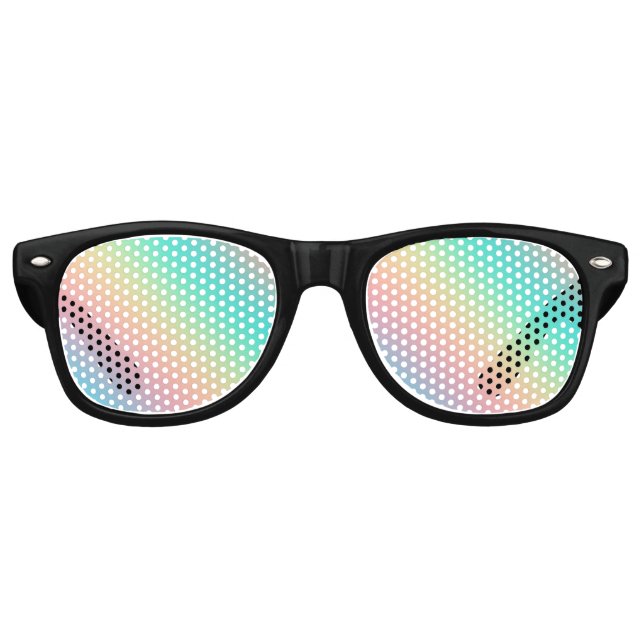 Colorful Rainbow Ombre Gradient Blur Abstract Desi Retro Sunglasses (Front)