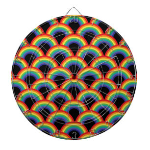 Colorful Rainbow Pattern Dartboard