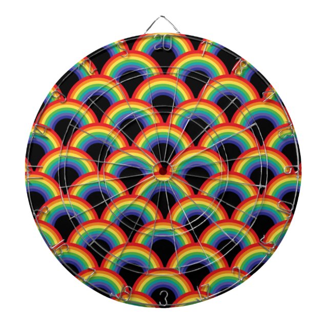 Colorful Rainbow Pattern Dartboard (Front)