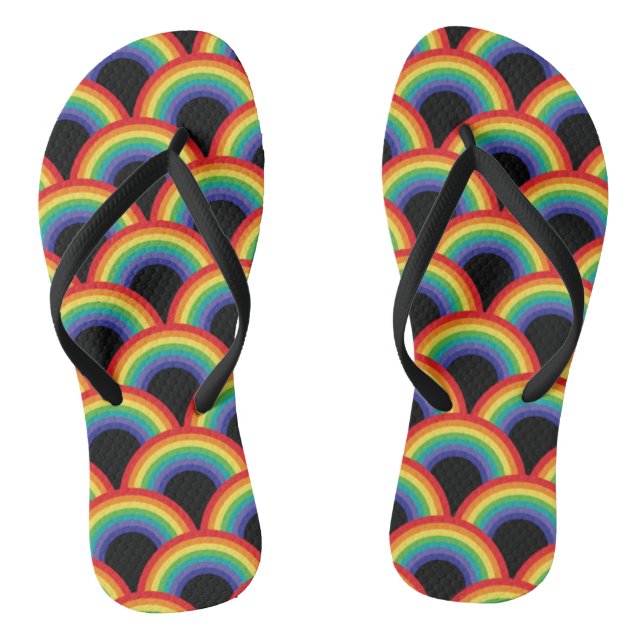 Colorful Rainbow Pattern Jandals (Footbed)
