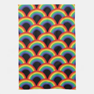 Colorful Rainbow Pattern Tea Towel