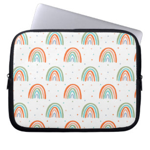 Colorful Rainbow Polka Dot Pattern Laptop Sleeve