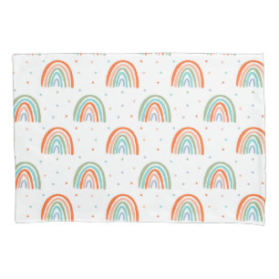Colorful Rainbow Polka Dot Pattern Pillowcase